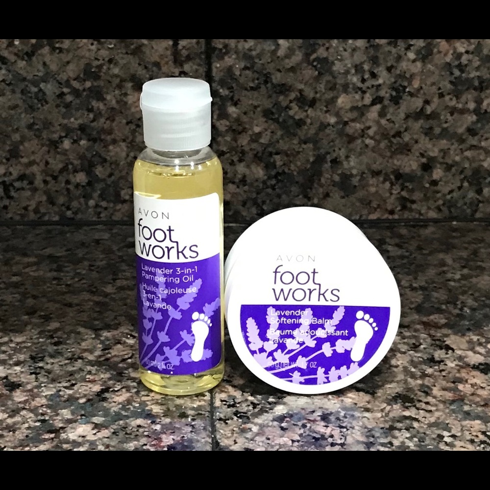 Avon Foot Works Duo: Lavender Balm & Pampering Oil (New)